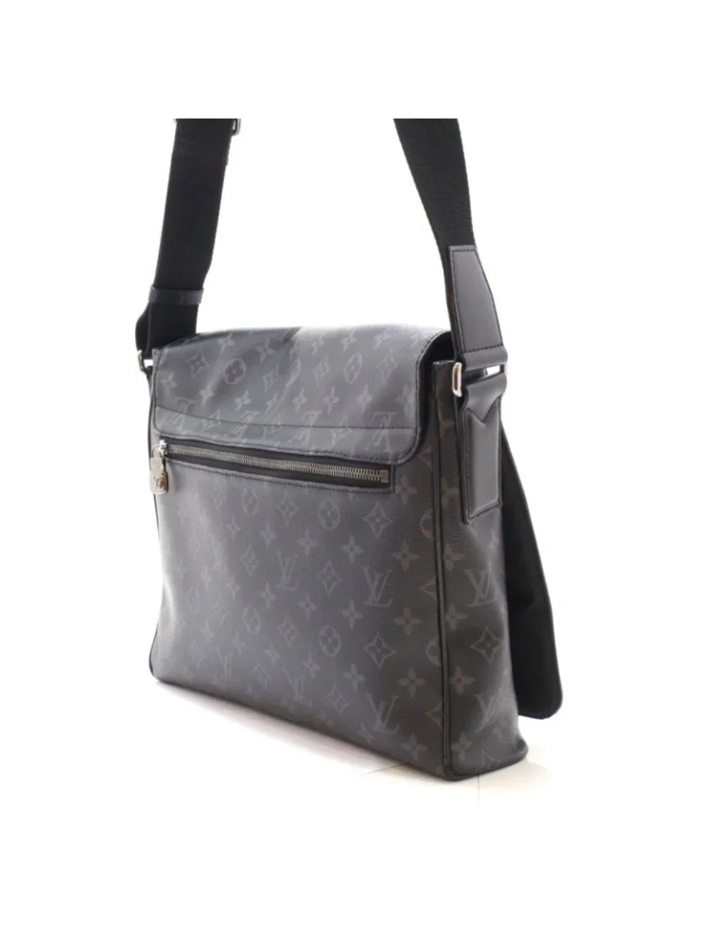 Louis Vuitton District MM Shoulder Bag Monogram Eclipse Gray Silver